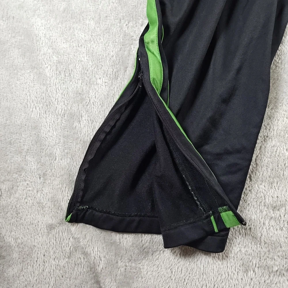Nike Track Pants Mens XL Black Side Stripes Jogger Ankle Zip Basketball Y2K